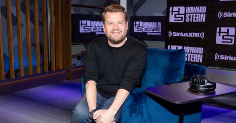 James Corden wears a black long sleeve shirt and jeans to 'The Howard Stern Show' on April 26, 2023.