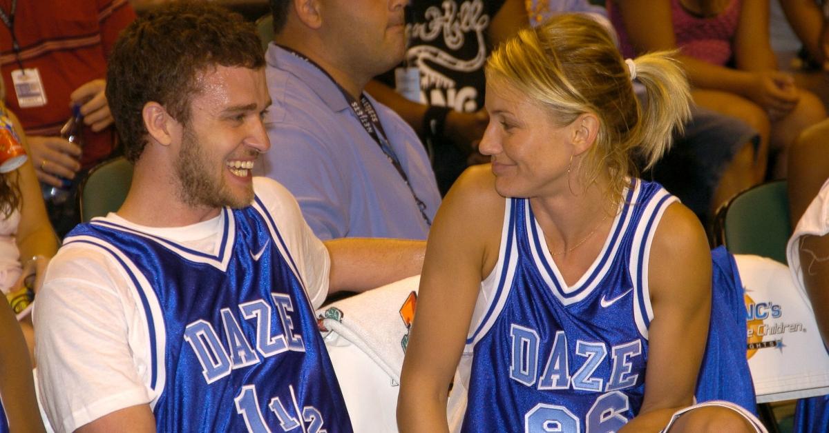 Justin Timberlake and Cameron Diaz at *NSYNC's Challenge for the Children VI - Day 3 - Basketball Game