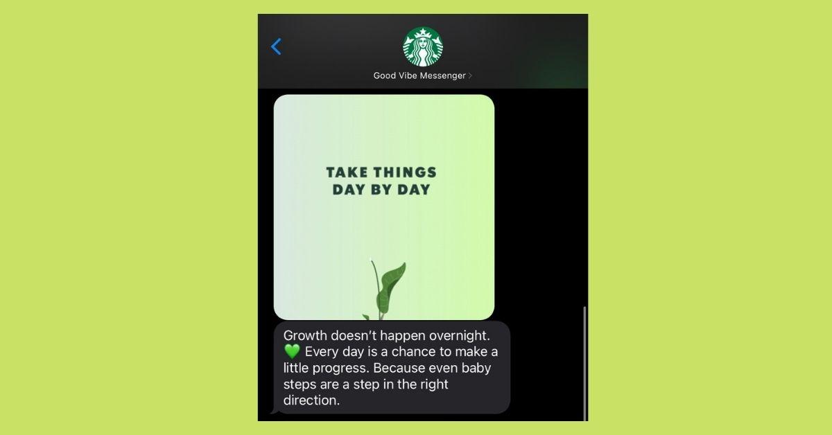 Starbucks good vibe messenger growth