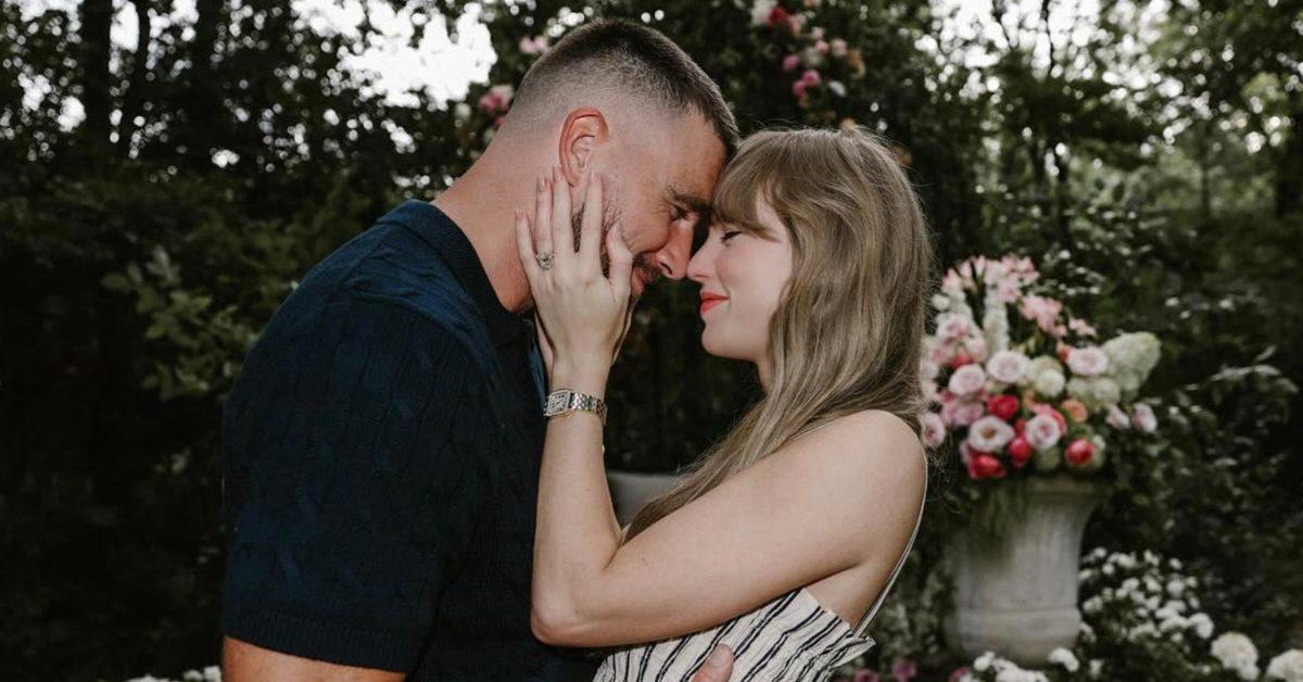 Travis Kelce proposes to Taylor Swift. 