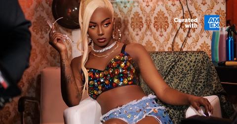 Flo Milli wearing one of her Depop outfits