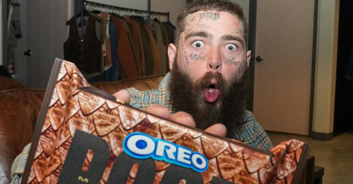 Post Malone holding Oreos