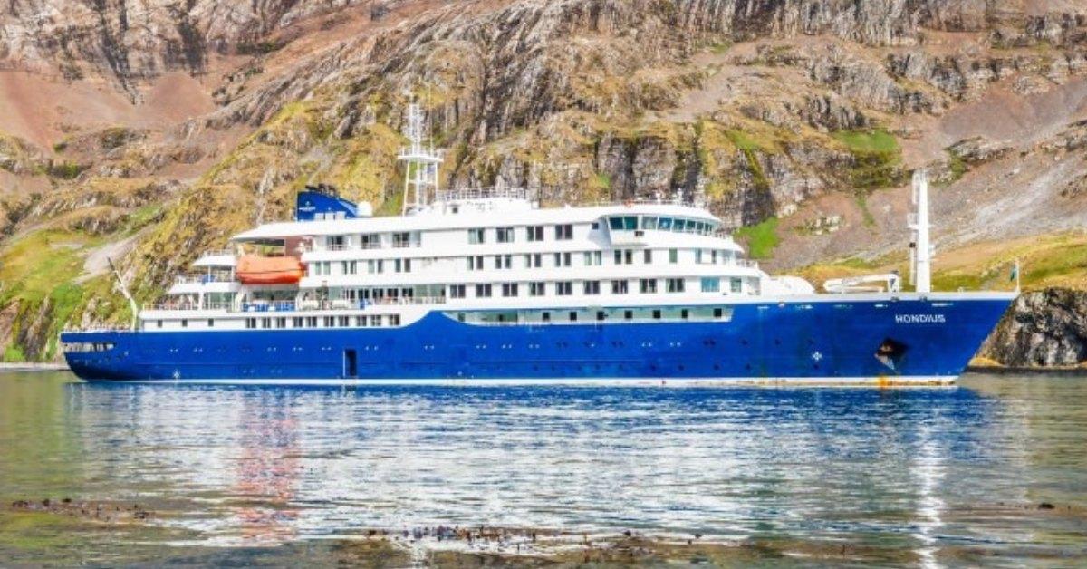 The MV Hondius, the cruise where the hantavirus outbreak occurred in April 2026.