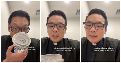 Barista drew heart on coffee cup video