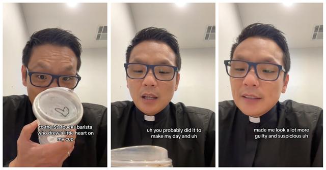 Barista drew heart on coffee cup video