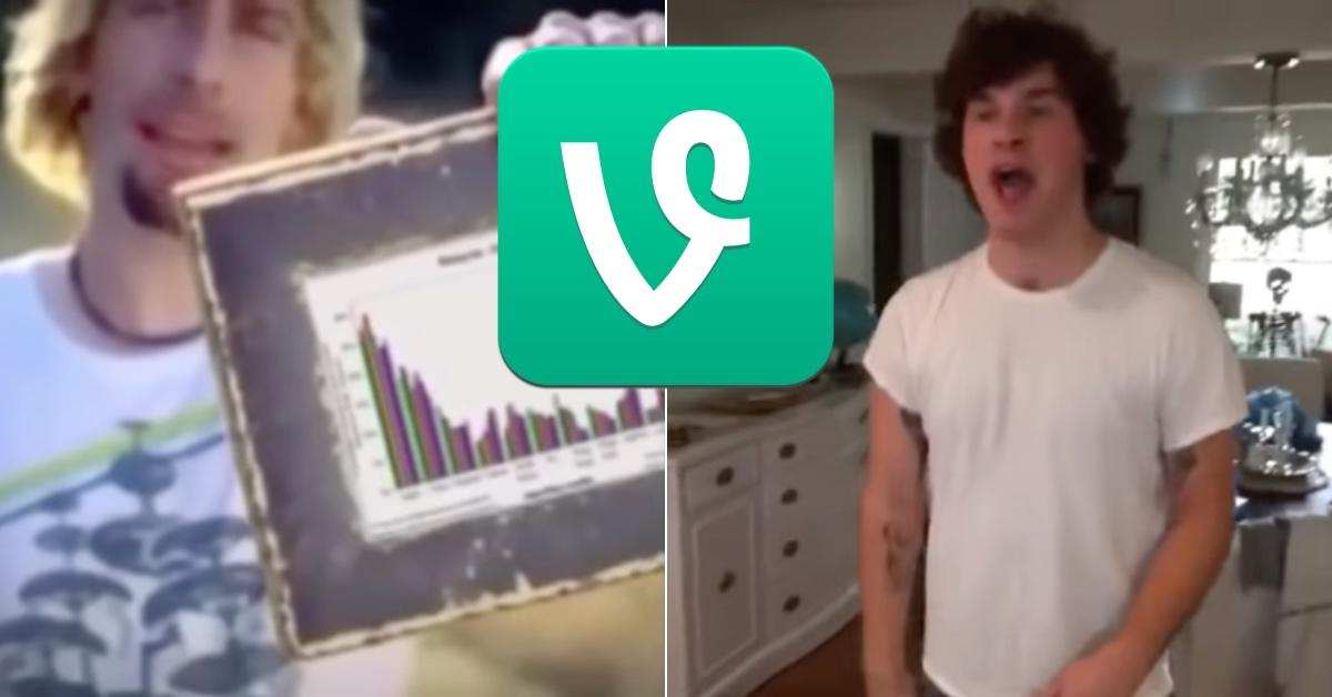 the vine logo over popular vines