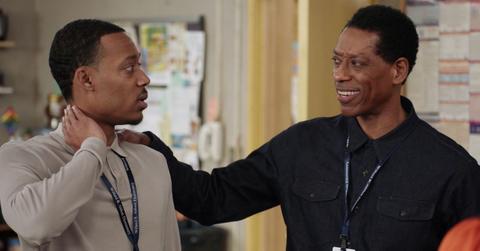 (l-r): Tyler James Williams and Orlando Jones in 'Abbott Elementary' as Gregory and Martin Eddie.