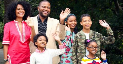 The Johnson family in their driveway on 'Black-ish'.