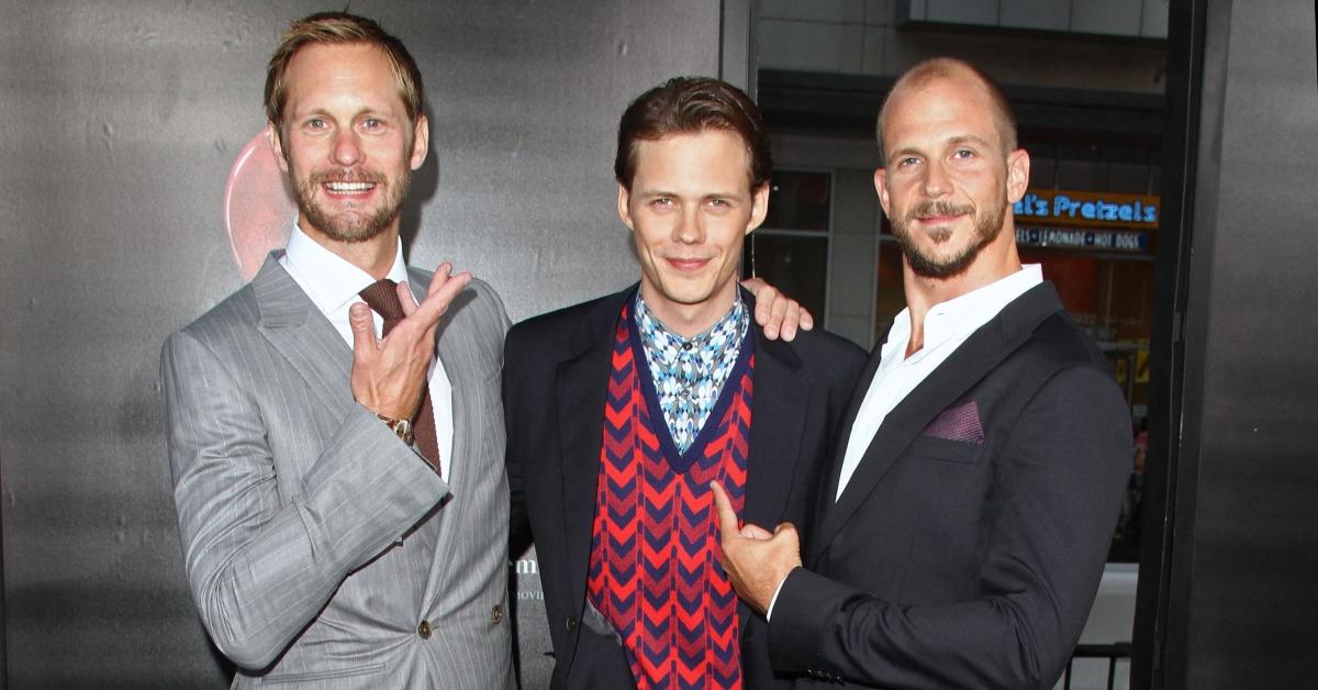 Alexander Skarsgard, Bill Skarsgard, and Gustav Skarsgard at the 2017 IT premiere.