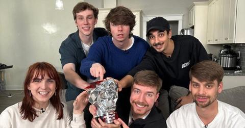 Ava Kris Tyson with MrBeast and crew on a couch