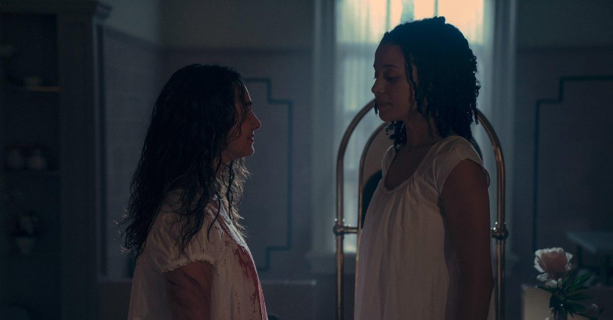 Becka and Agnes after Becka kills her father in 'The Testaments'.