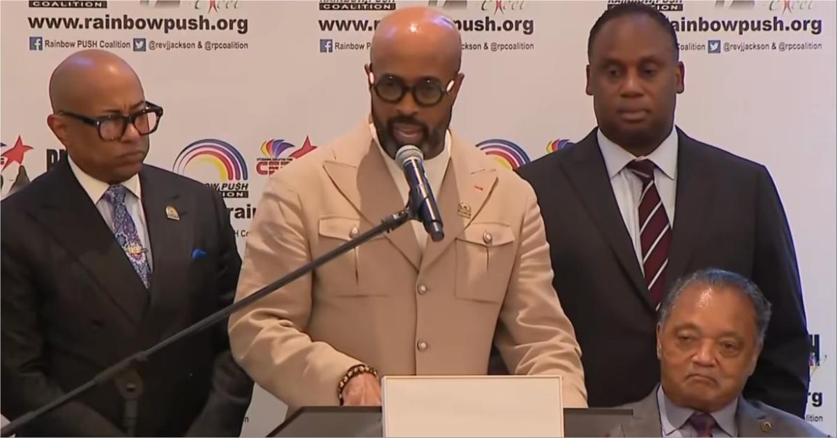 Dr. Frederick D. Haynes III speaks at an event hosted by the Rainbow PUSH Coalition, which was founded by Civil Rights icon, Rev. Jesse Jackson. 