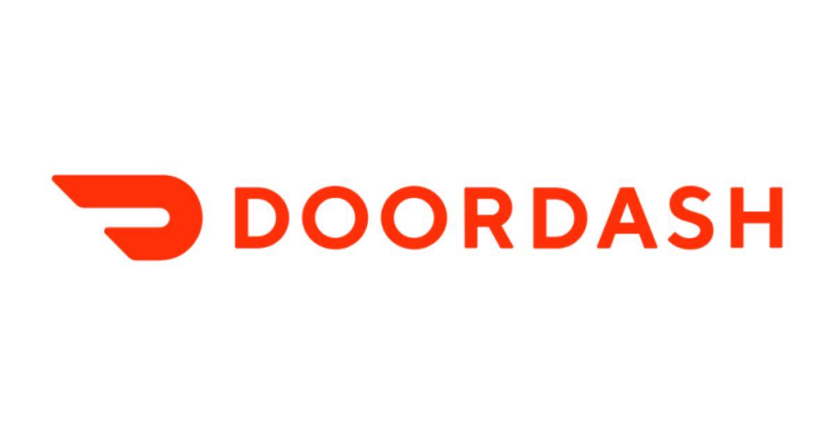 The logo of DoorDash. 