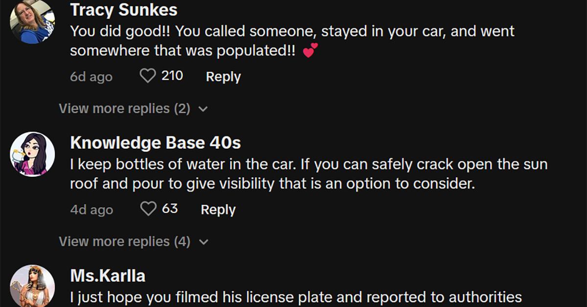 Comments about soapy windshield scam tiktok