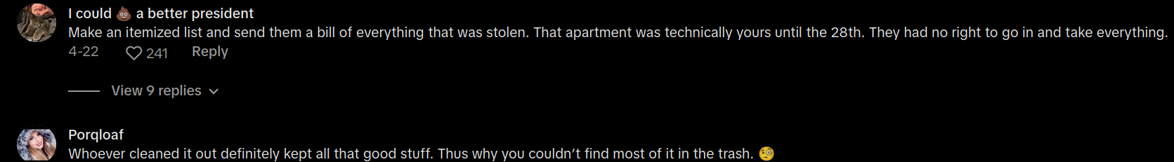 woman moves out of apartment early
