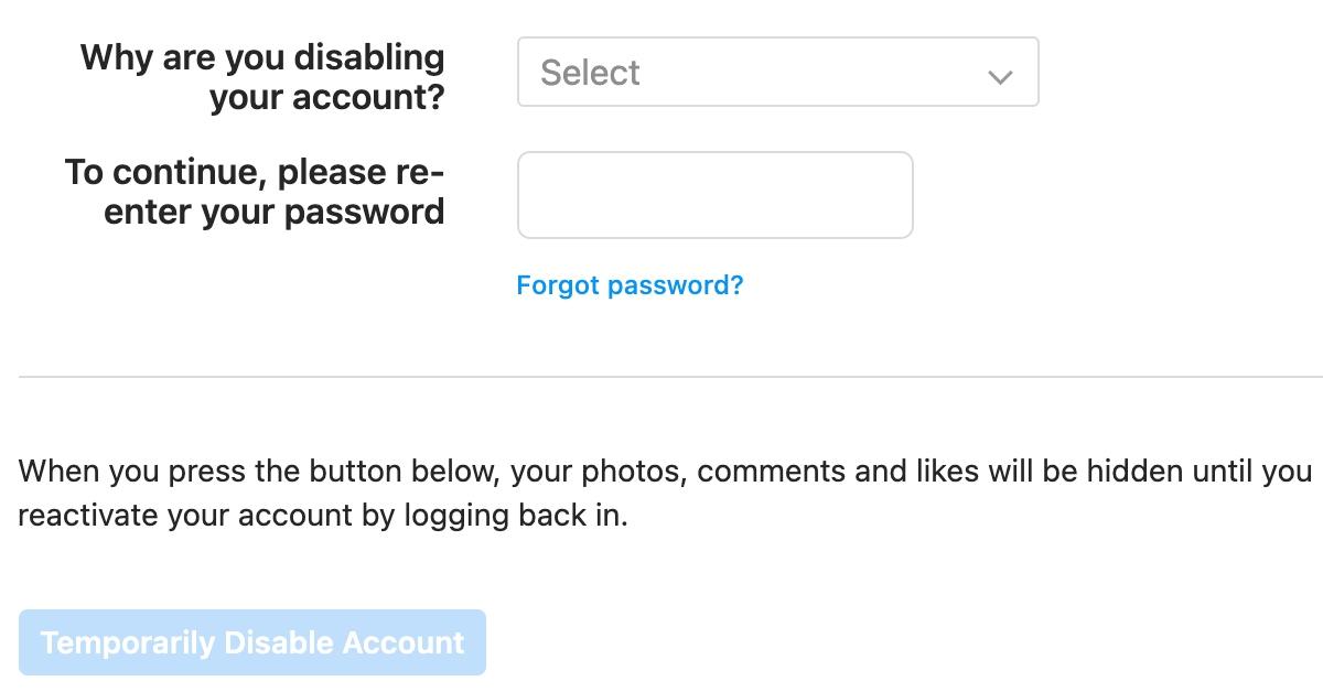 How Do You Temporarily Disable Your Instagram Account