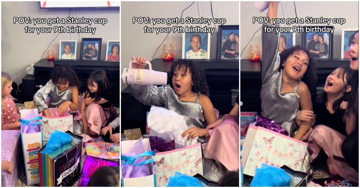 Viral video of an ecstatic 9-year-old who got a Stanley cup on her birthday.