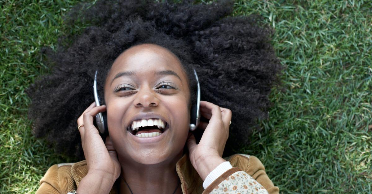 Girl listening to headphones