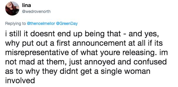 green day rebellious women tweet