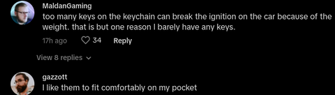 TikTok compares women's keys to the guys' keys