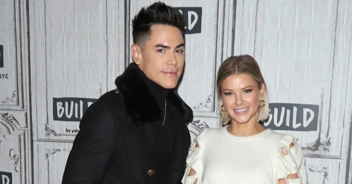 Ariana Madix in a white top and Tom Sandoval in a black jacket.