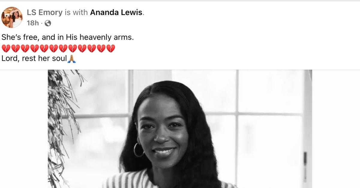 Ananda Lewis's tribute from her sister, Lakshmi Emory.