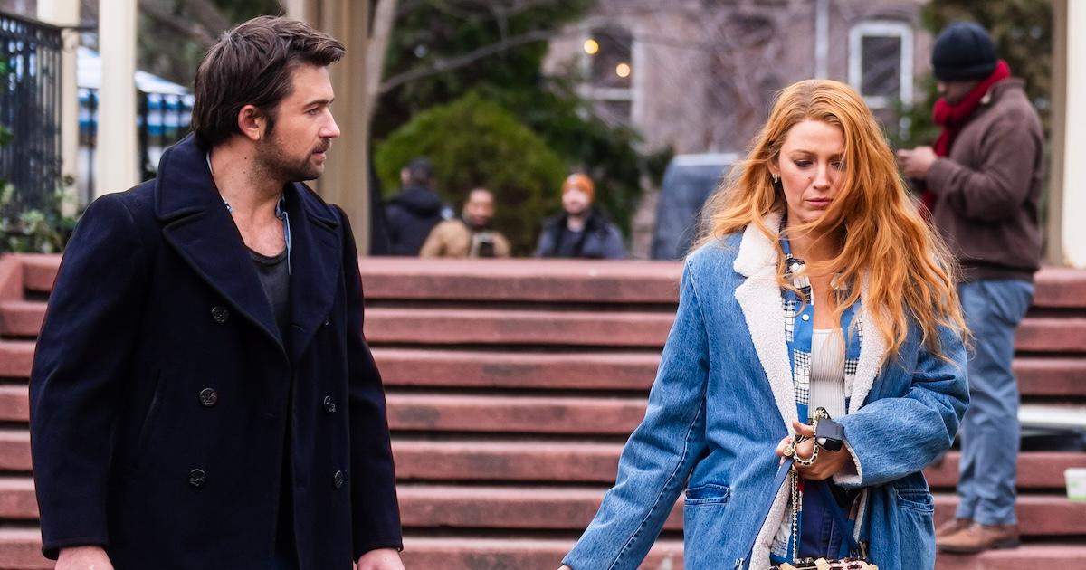 Brandon Sklenar and Blake Lively filming 'It Ends with Us'