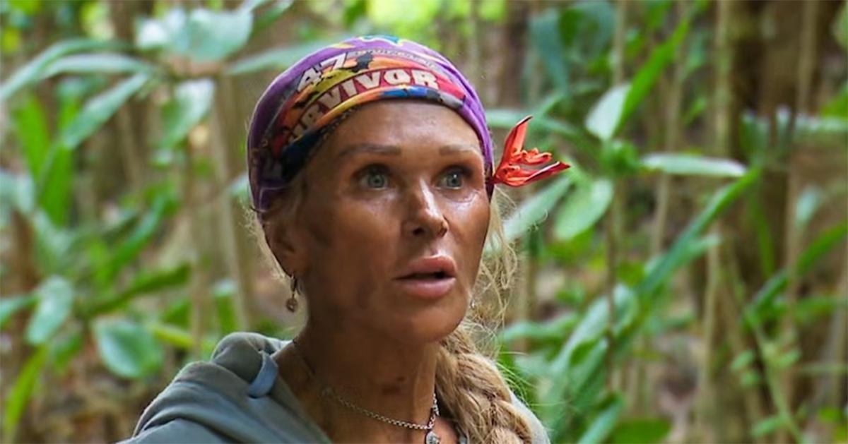 Sue Smey speaking to the camera on 'Survivor.' 