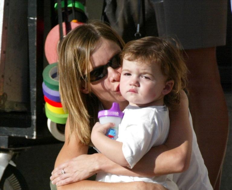 Harrison Ford's wife, Calista Flockhart, and their adopted son, Liam, back in 2002.