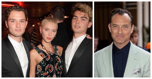 Jude Law and three of his children: Iris, Raff, and Rudy