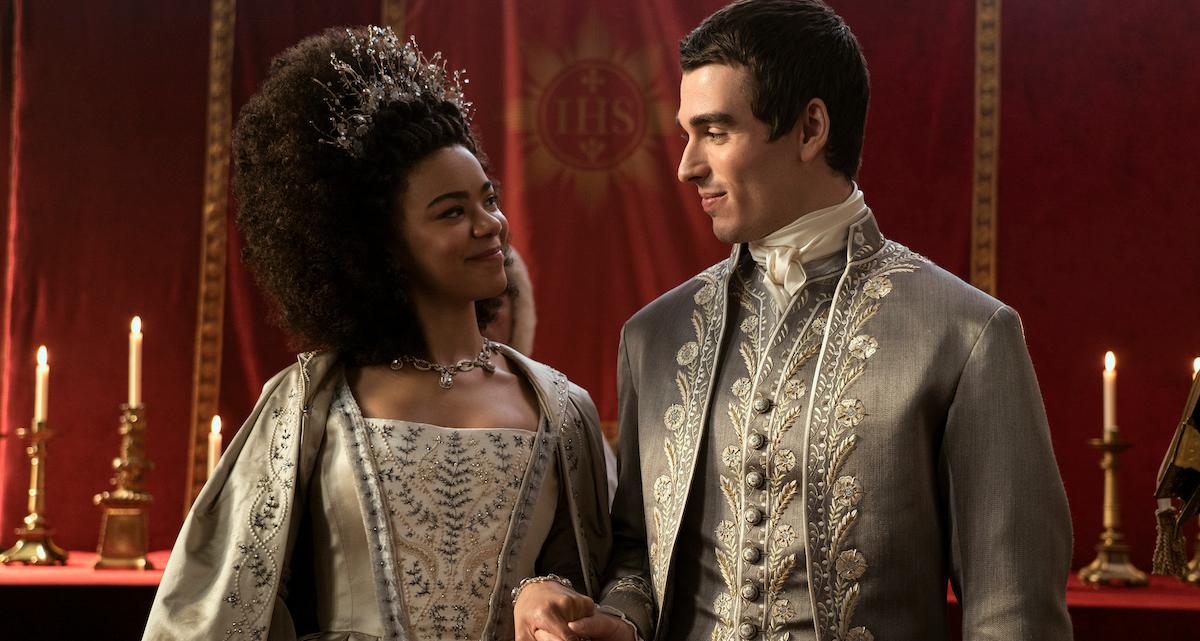 Queen Charlotte and King George in the Netflix series Queen Charlotte