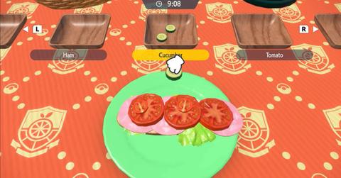 Sandwich making in 'Pokémon Scarlet' and 'Violet'