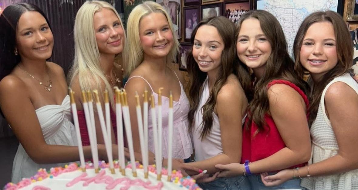 Ava Byars with her friends at her birthday party.