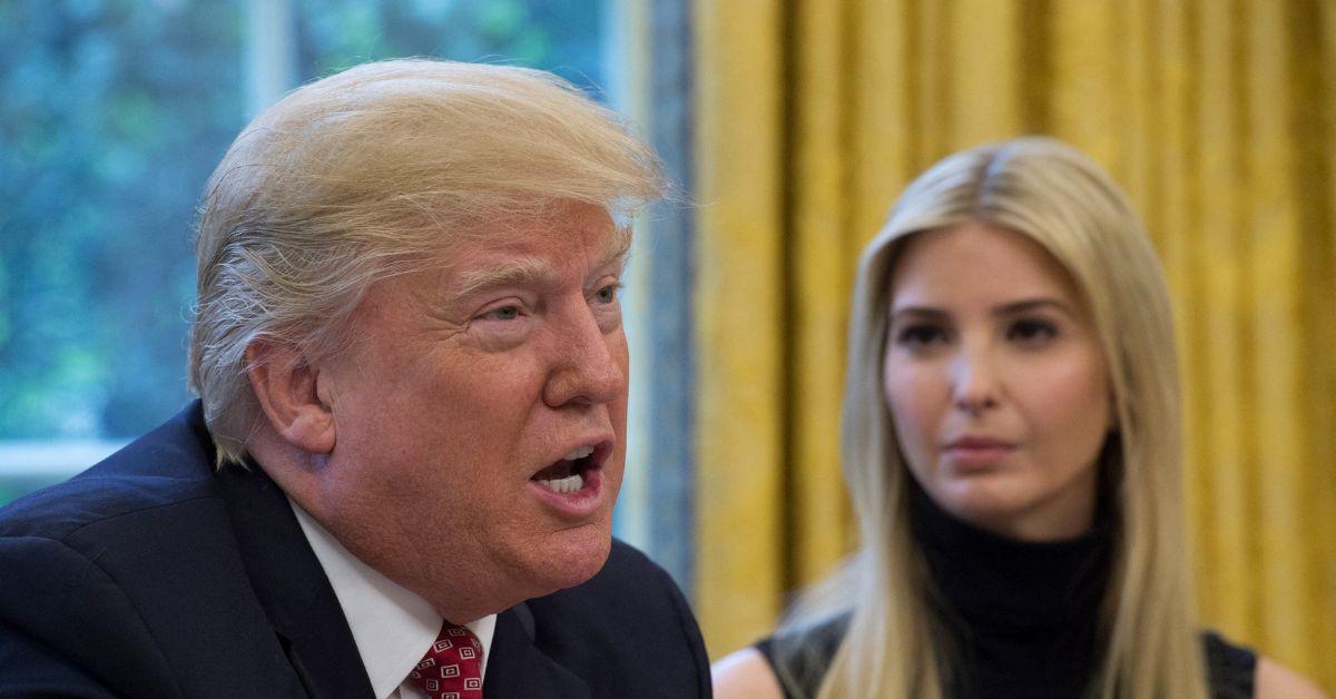 Donald and Ivanka Trump in the Oval Office in 2017. 