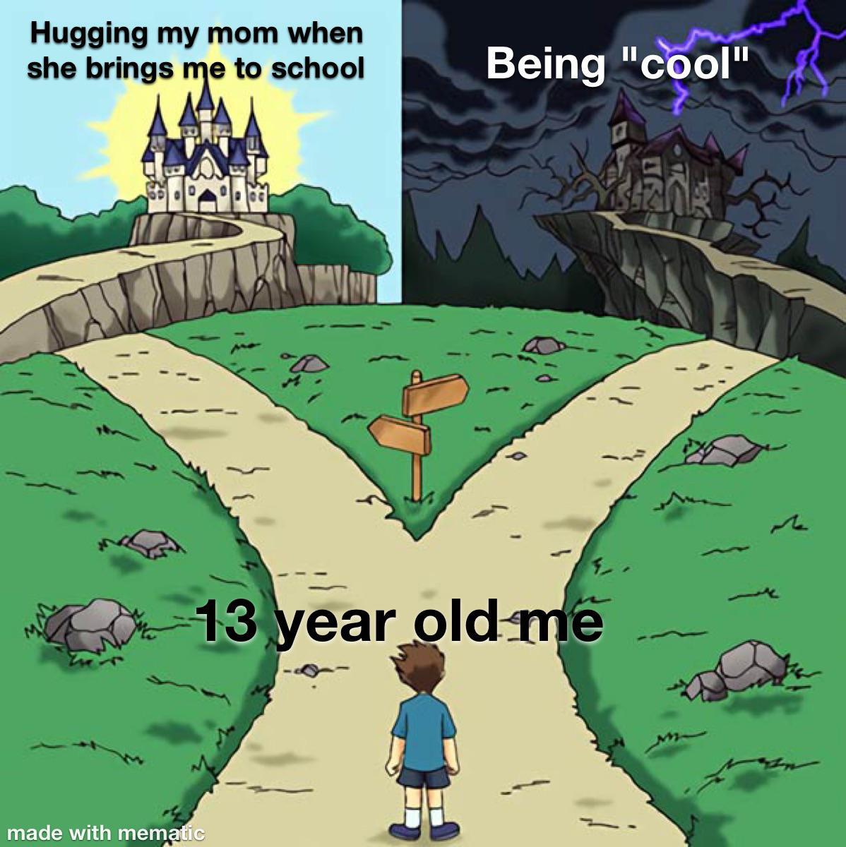 being cool first day of school meme