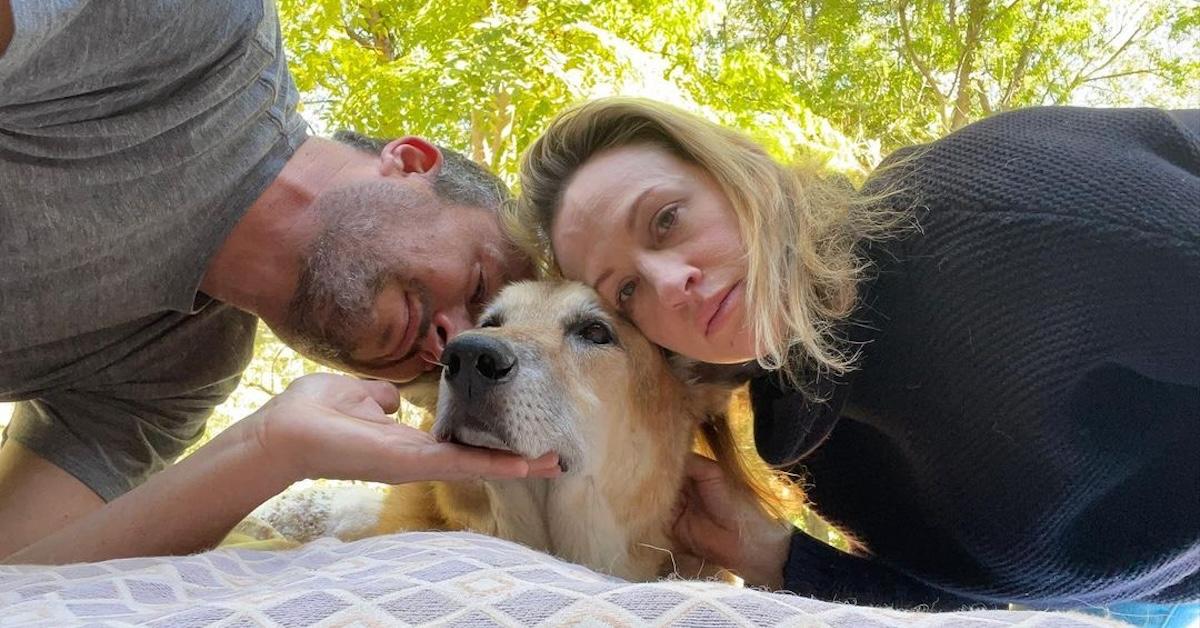 Zach Goldsmith and his wife Jennifer Hamilton-Goldsmith with their dog