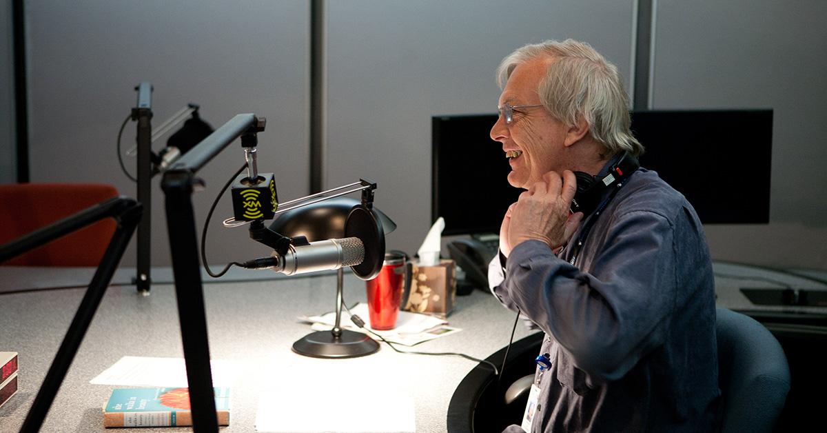 Bob Edwards hosting his radio show for SiriusXM. 