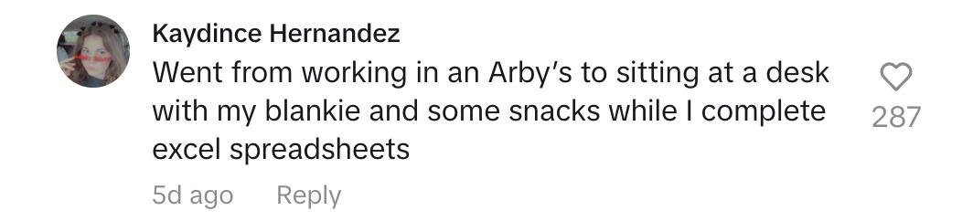 tiktok comment arbys to office