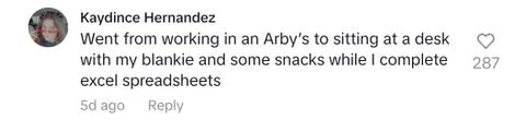 tiktok comment arbys to office