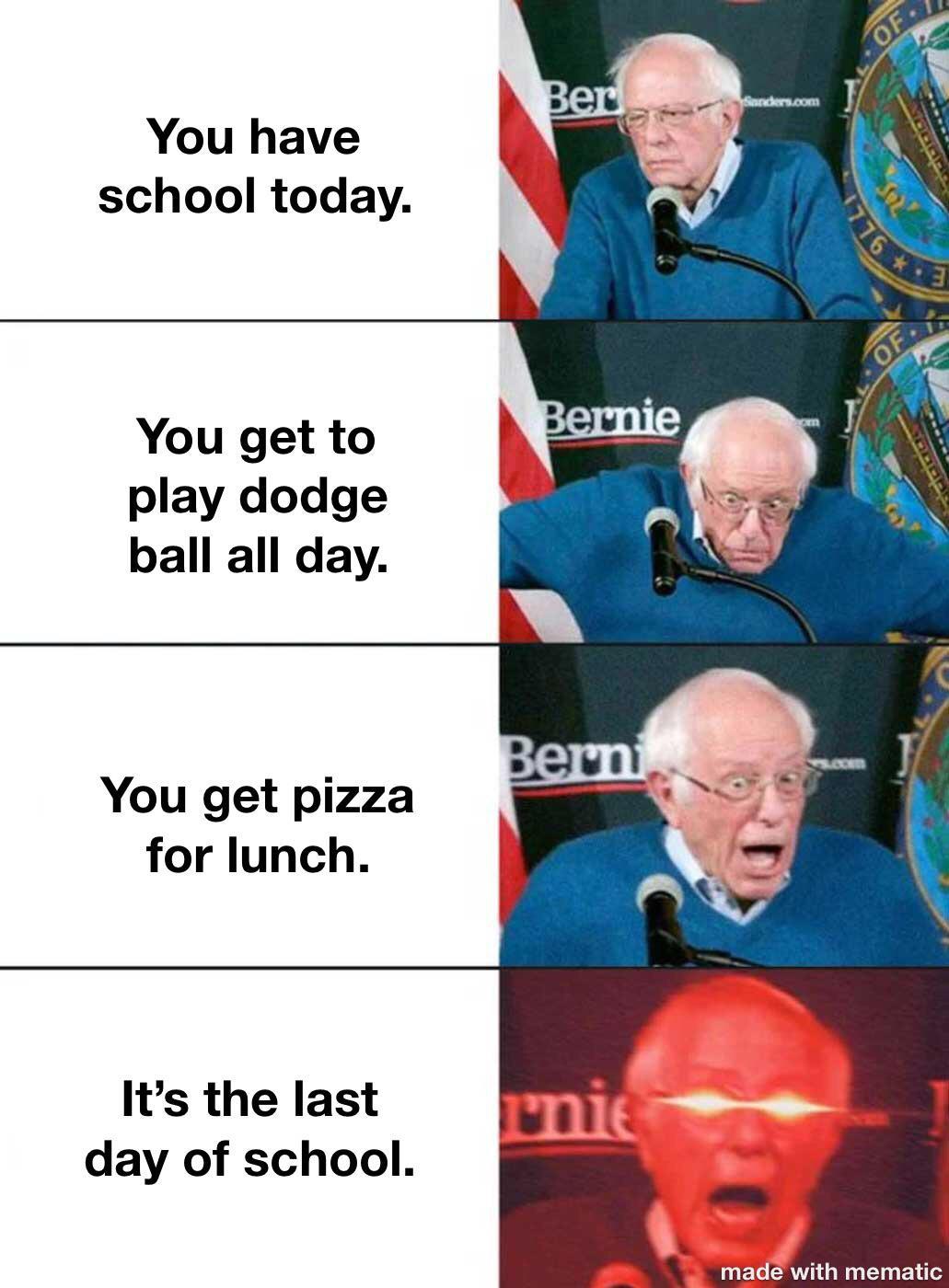 bernie sanders last day of school meme