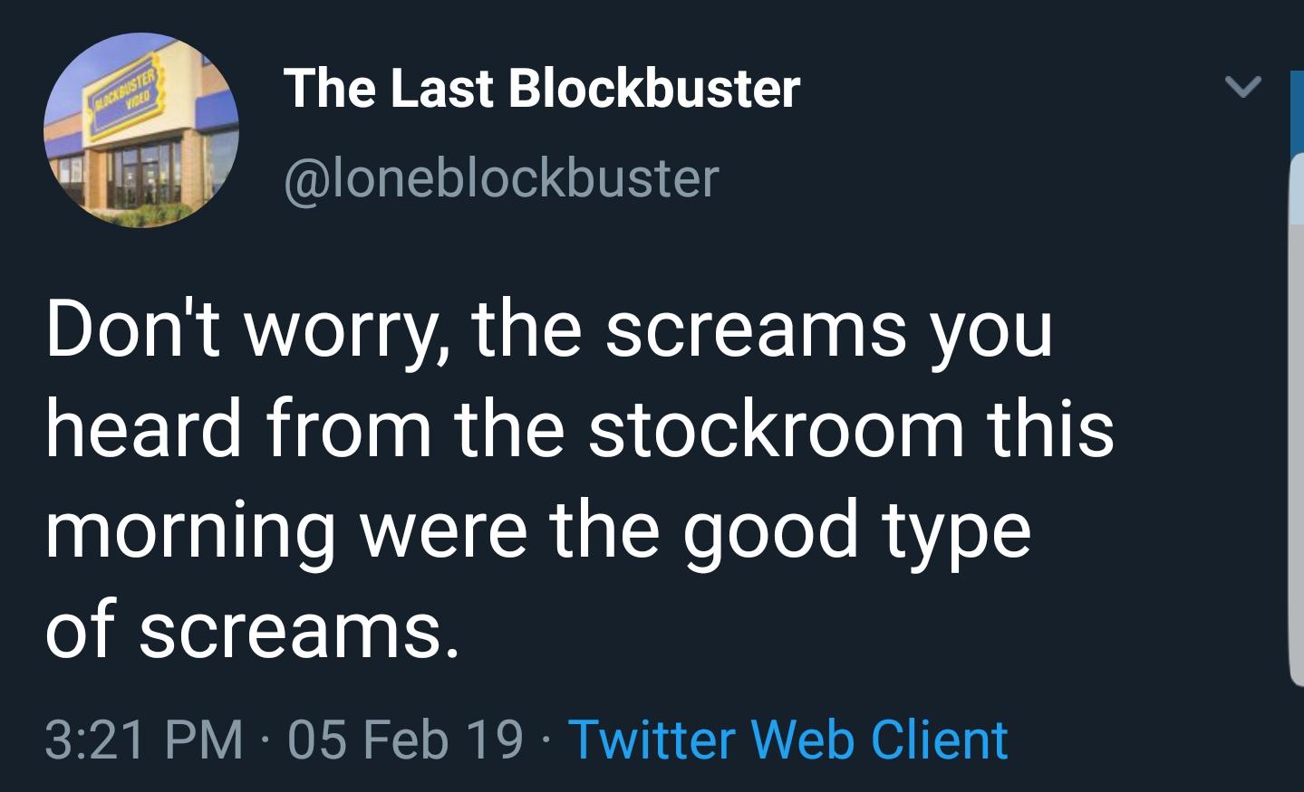 last blockbuster tweet