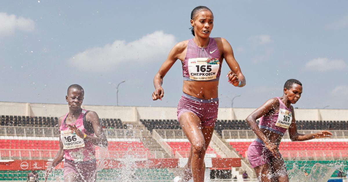 Kenyan 3000m steeplechase world record holder Beatrice Chepkoech competes