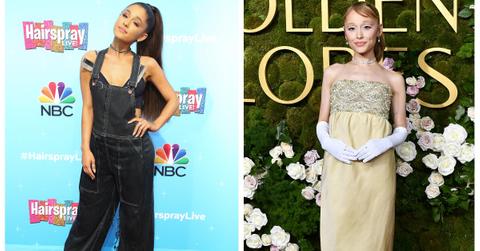 (L-R): Ariana Grande in 2016; Ariana Grande in 2025