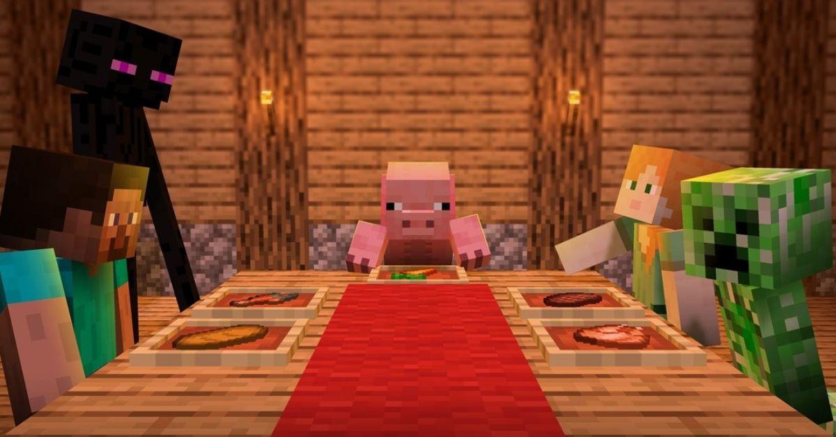 Minecraft Mobs at a Table