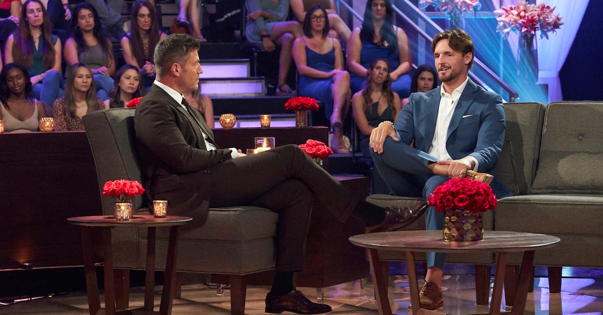 Jesse Palmer and Logan Palmer in 'The Bachelorette: Men Tell All'