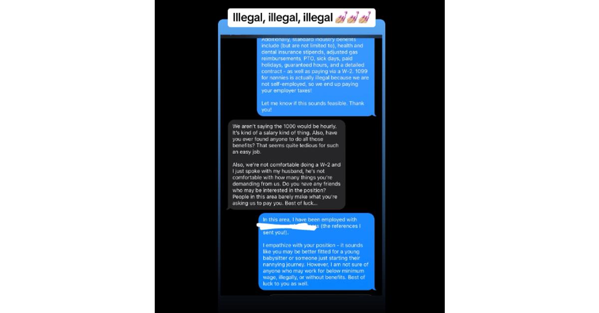 Nanny’s “Demeaning” Texts From Rude Client Goes Viral on TikTok
