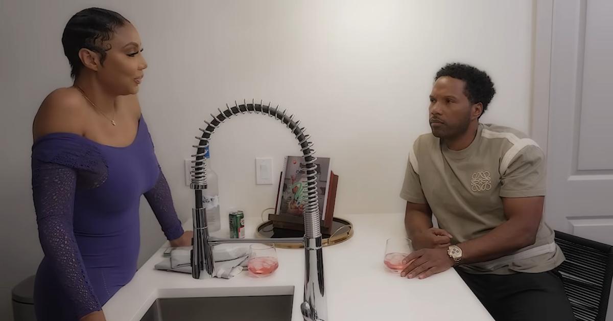 (l-r): Tamar Braxton and Mendeecees Harris filming the video for her song, "Heartbreak Retrograde."