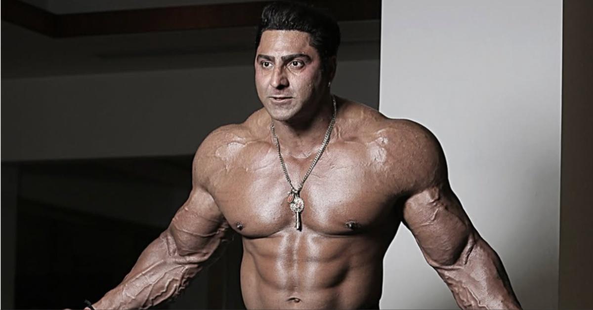 Professional bodybuilder Varinder Singh Ghuman shares a picture of his workout on Instagram.