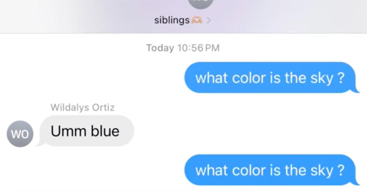 What color is the sky text message. 