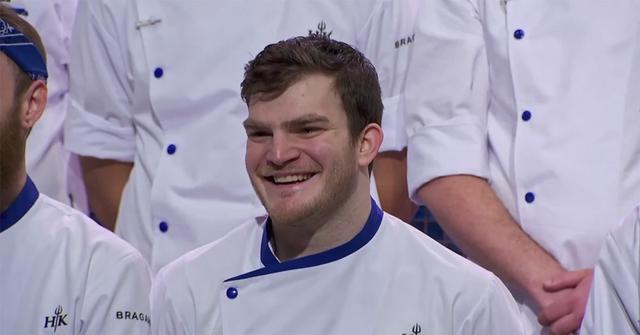 Brad Delgado smiling on 'Hell's Kitchen.'